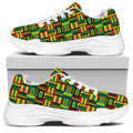 West African Kente Tribal Pattern Print White Chunky Shoes
