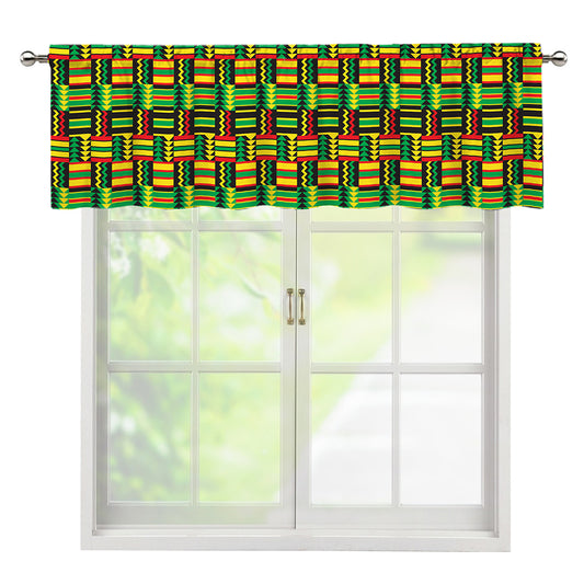 West African Kente Tribal Pattern Print Window Valance