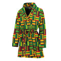 West African Kente Tribal Pattern Print Women's Bathrobe