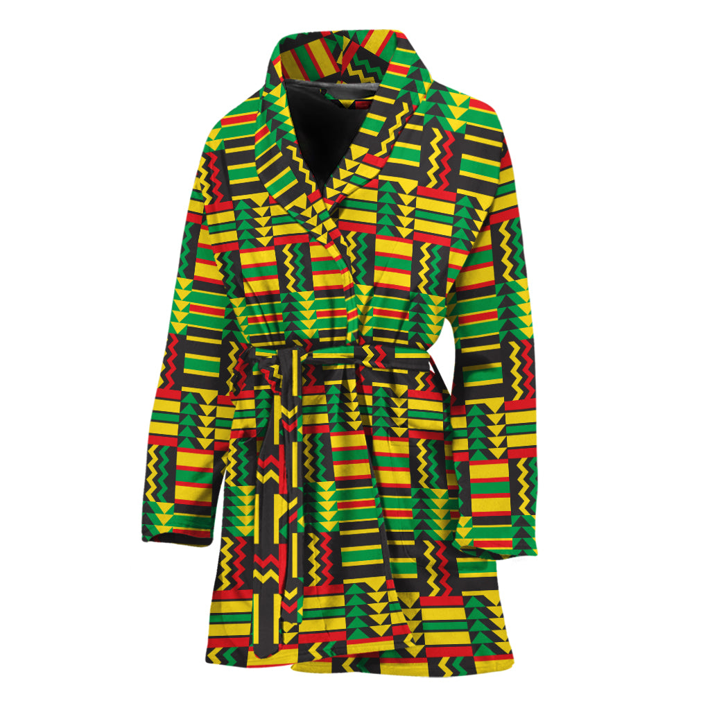 West African Kente Tribal Pattern Print Women's Bathrobe