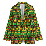 West African Kente Tribal Pattern Print Women's Blazer