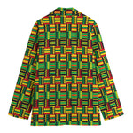 West African Kente Tribal Pattern Print Women's Cotton Blazer