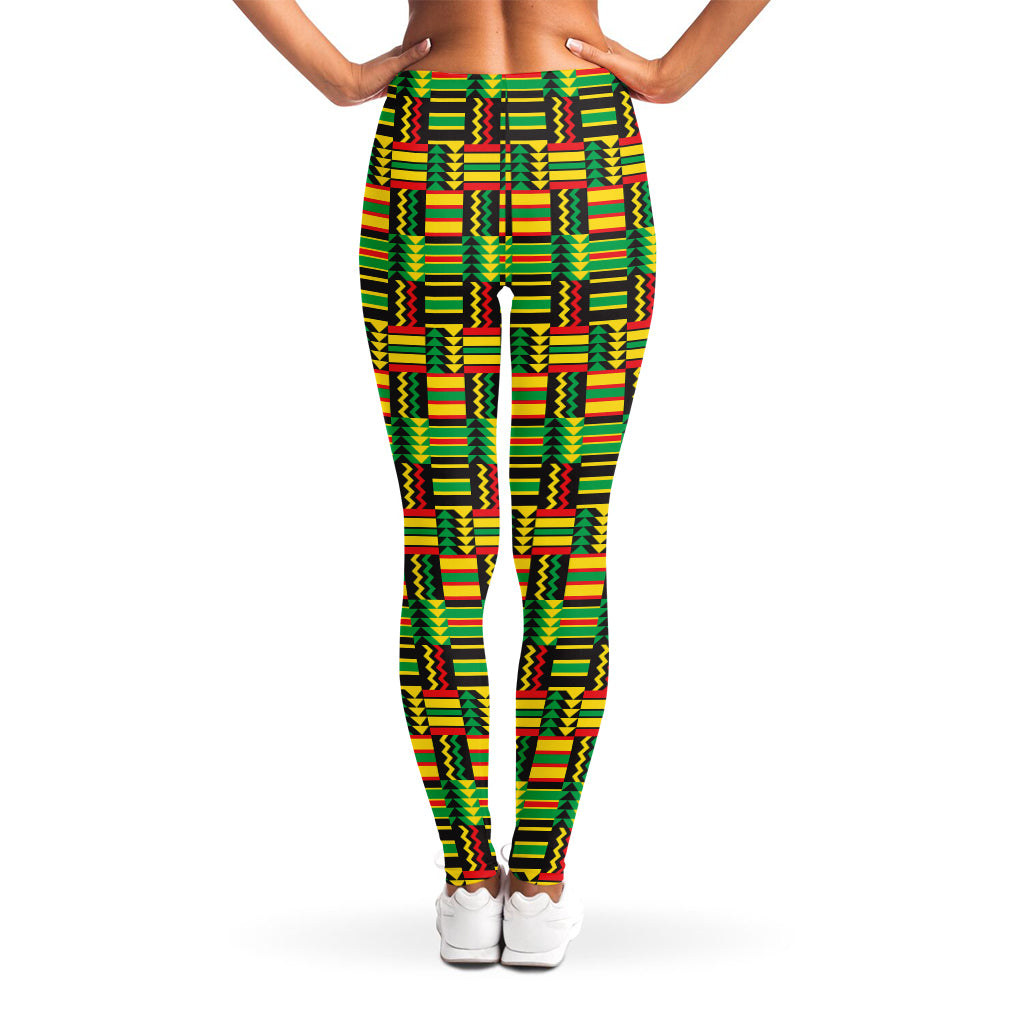 West African Kente Tribal Pattern Print Women's Leggings