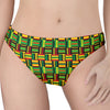 West African Kente Tribal Pattern Print Women's Thong