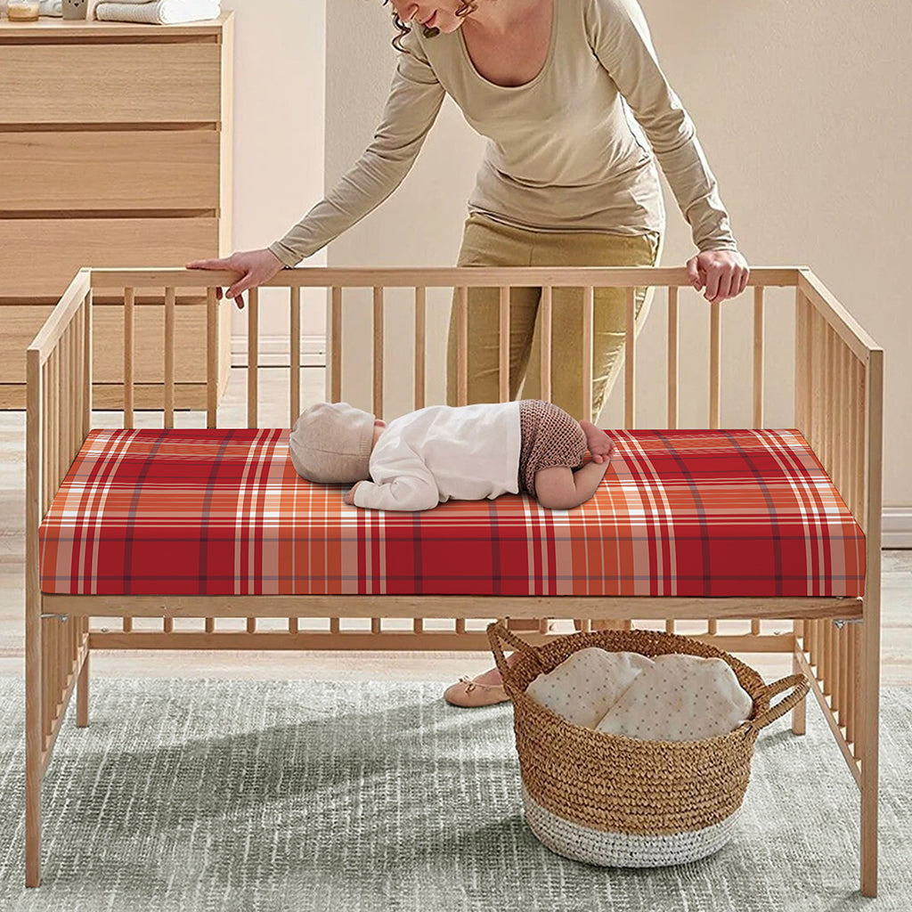 Western Tartan Pattern Print Baby Crib Sheet