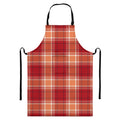 Western Tartan Pattern Print Bib Apron With Pocket