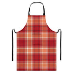 Western Tartan Pattern Print Bib Apron With Pocket