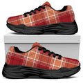 Western Tartan Pattern Print Black Chunky Shoes