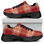 Western Tartan Pattern Print Black Chunky Shoes