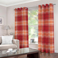 Western Tartan Pattern Print Dimout Grommet Curtains
