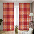 Western Tartan Pattern Print Dimout Pencil Pleat Curtains