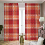 Western Tartan Pattern Print Blackout Pencil Pleat Curtains