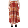 Western Tartan Pattern Print Chiffon Maxi Skirt