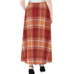 Western Tartan Pattern Print Chiffon Maxi Skirt