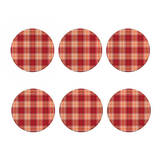 Western Tartan Pattern Print Coaster Set
