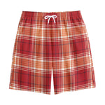 Western Tartan Pattern Print Cotton Shorts