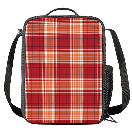 Western Tartan Pattern Print Crossbody Lunch Bag