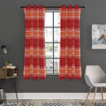 Western Tartan Pattern Print Grommet Curtain Panels