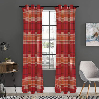Western Tartan Pattern Print Curtain