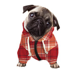 Western Tartan Pattern Print Dog Zip Up Hoodie