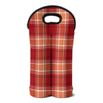 Western Tartan Pattern Print Double Neoprene Wine Tote