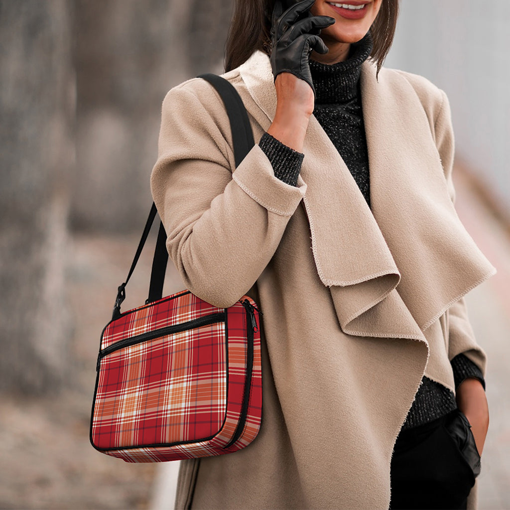 Western Tartan Pattern Print Double Strap Bible Bag