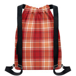 Western Tartan Pattern Print Drawstring Backpack