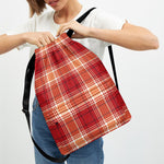 Western Tartan Pattern Print Drawstring Backpack