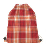 Western Tartan Pattern Print Drawstring Bag