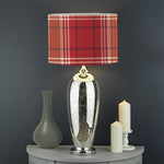 Western Tartan Pattern Print Drum Lamp Shade