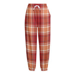 Western Tartan Pattern Print Fleece Lined Knit Pants