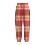 Western Tartan Pattern Print Fleece Lined Knit Pants