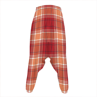 Western Tartan Pattern Print Hammer Pants