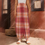 Western Tartan Pattern Print Harem Pants