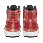 Western Tartan Pattern Print High Top Leather Sneakers