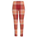Western Tartan Pattern Print High-Waisted Pocket Leggings