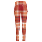 Western Tartan Pattern Print High-Waisted Pocket Leggings