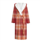 Western Tartan Pattern Print Hooded Bathrobe