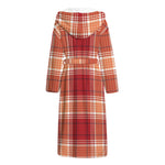 Western Tartan Pattern Print Hooded Bathrobe