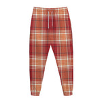 Western Tartan Pattern Print Jogger Pants
