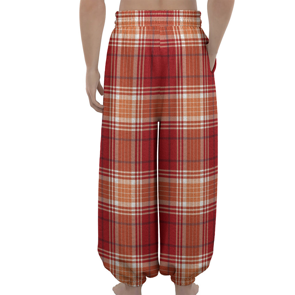 Western Tartan Pattern Print Lantern Pants