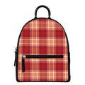Western Tartan Pattern Print Leather Backpack