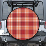 Western Tartan Pattern Print Leather Spare Tire Cover