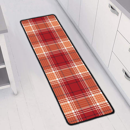 Western Tartan Pattern Print Long Kitchen Mat