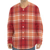 Western Tartan Pattern Print Long Sleeve Baseball Jersey