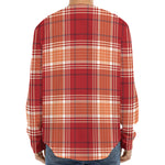 Western Tartan Pattern Print Long Sleeve Baseball Jersey