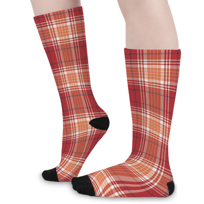 Western Tartan Pattern Print Long Socks