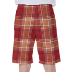 Western Tartan Pattern Print Men's Beach Shorts