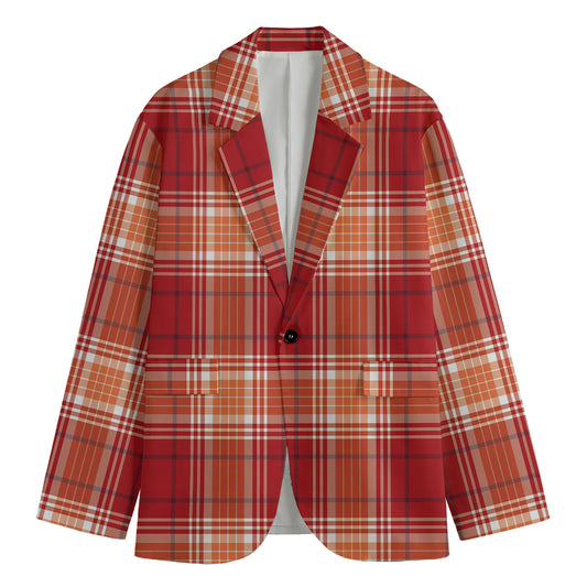 Western Tartan Pattern Print Men's Blazer