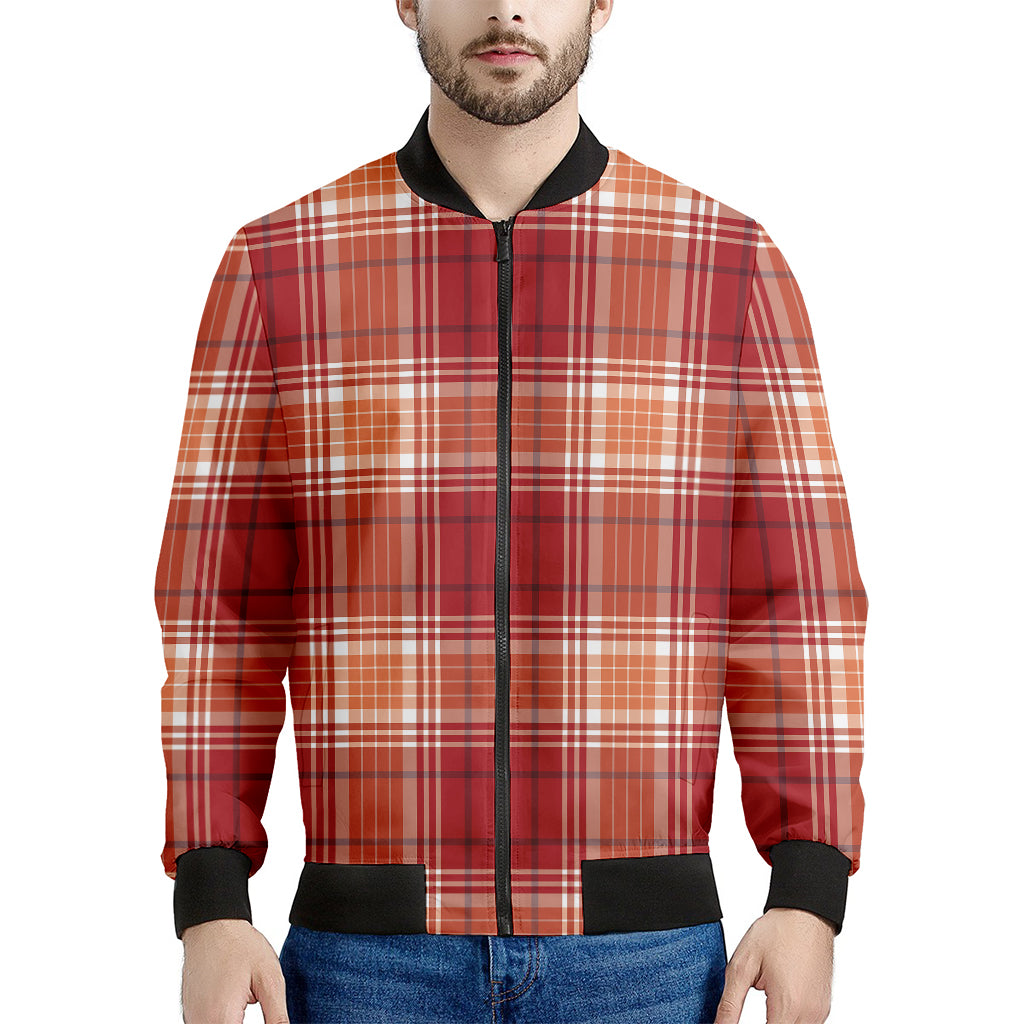Western Tartan Pattern Print Men's Bomber Jacket